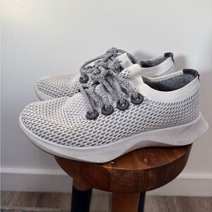 Allbirds Tree Dashers White and Gray Knit Sneakers